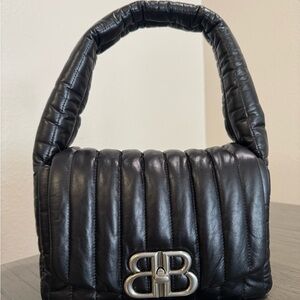 Balenciaga Black Monaco Padded Quilted Leather Shoulder Bag